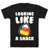 Looking Like A Snack Candy Corn Black Unisex Cotton Tee by LookHUMAN