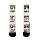 Halloween Puns Are So Corny US Size 7-13 Socks by LookHUMAN