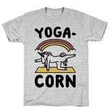 Yoga-Corn Athletic Gray Unisex Cotton Tee by LookHUMAN